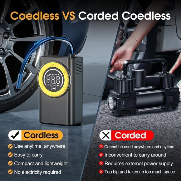 Tire Inflator Air Compressor 150PSI Portable Air Pump for Car Bike Motorcycle - Picture 9 of 9